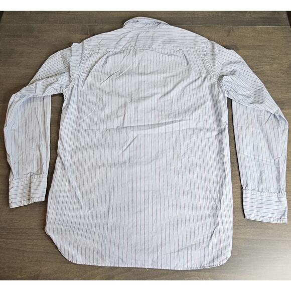 Vintage J. Crew Men's Long Sleeve Button Down Blue Pinstriped Shirt Size Small - Picture 2 of 8